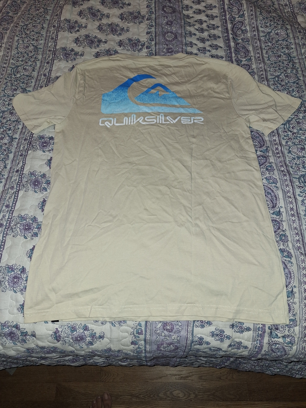 Quiksilver Boy's Sand Short-Sleeve Logo T-Shirt - Blue Graphic